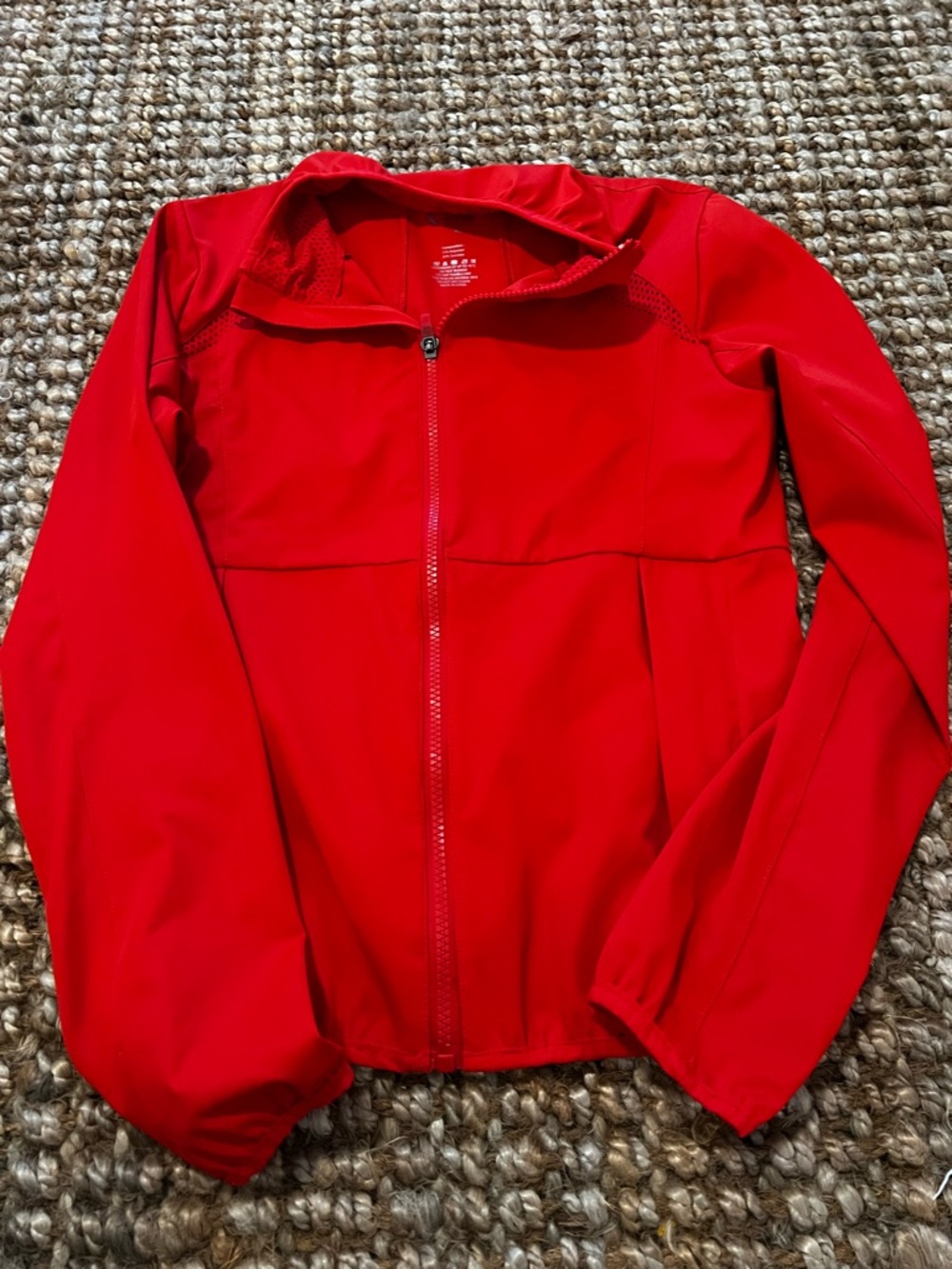 Womens Red Utility Jacket - Lightweight Zip Front